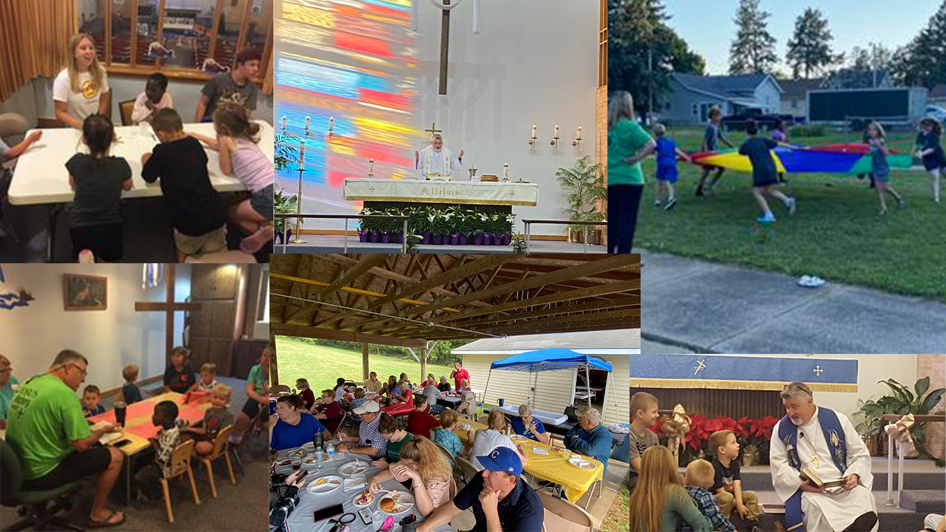 collage of photos from the church